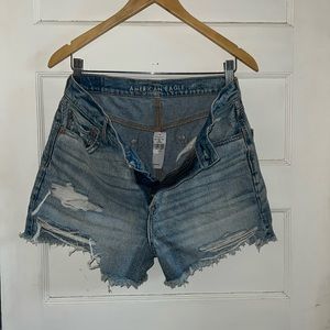 American eagle high rise ripped denim shorts size 10 women nwt